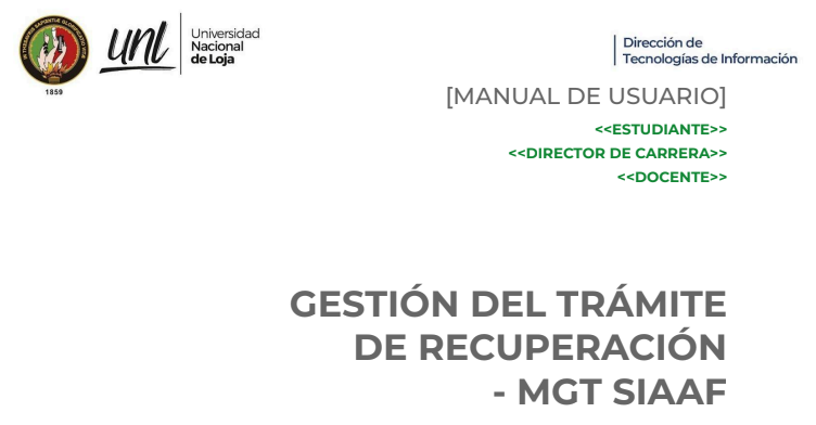 Uso del Módulo de Gestión de Trámites (MGT-SIAAF)